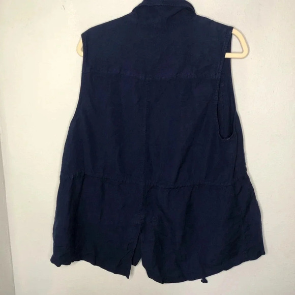 Torrid Linen Blend Open Vest Navy Size 0 - Picture 6 of 7
